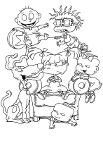 A coloring page of the rugrats